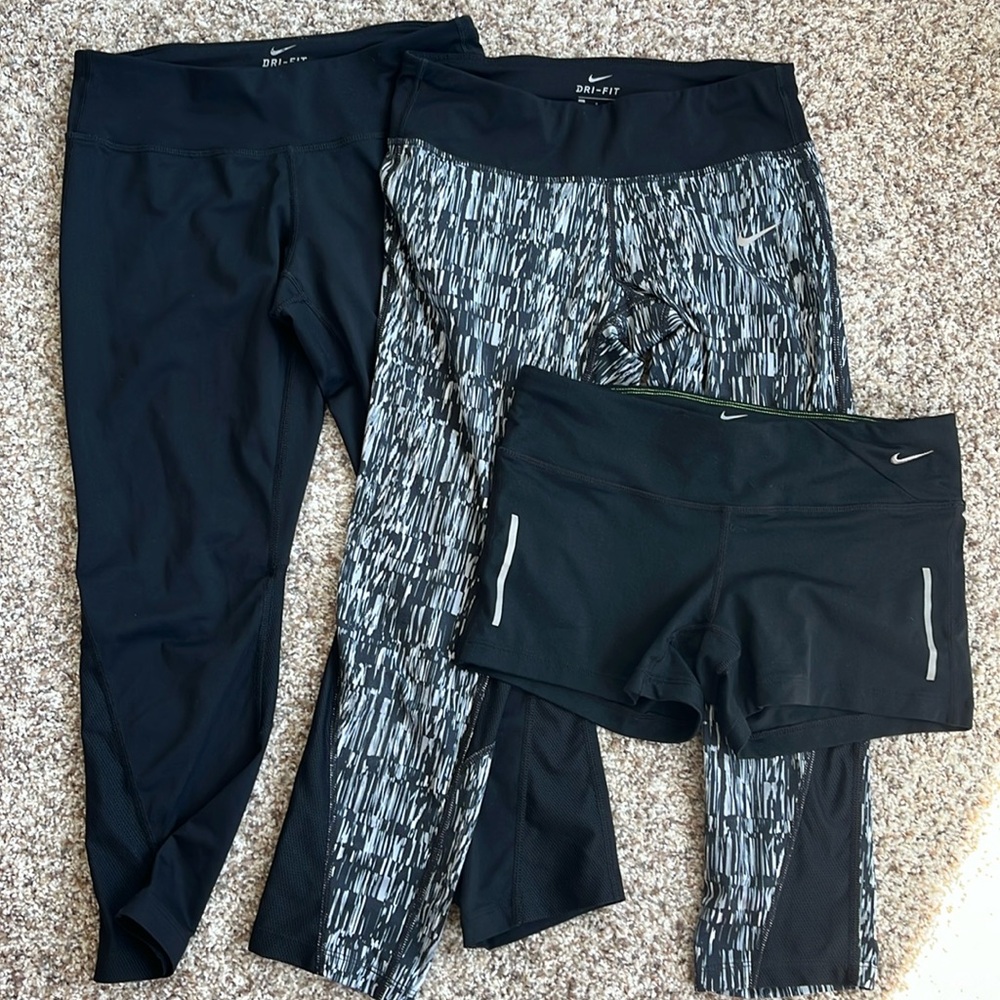 Nike Dri Fit crop leggings and shorts
